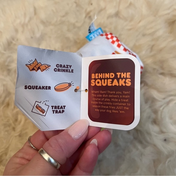 Bark Squeak Potato Fries Dog Toy NWT - Picture 4 of 5